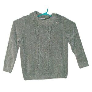 Allison Daley Gray Side Button Collar Pullover Sweater So Soft Elegant Sz Large